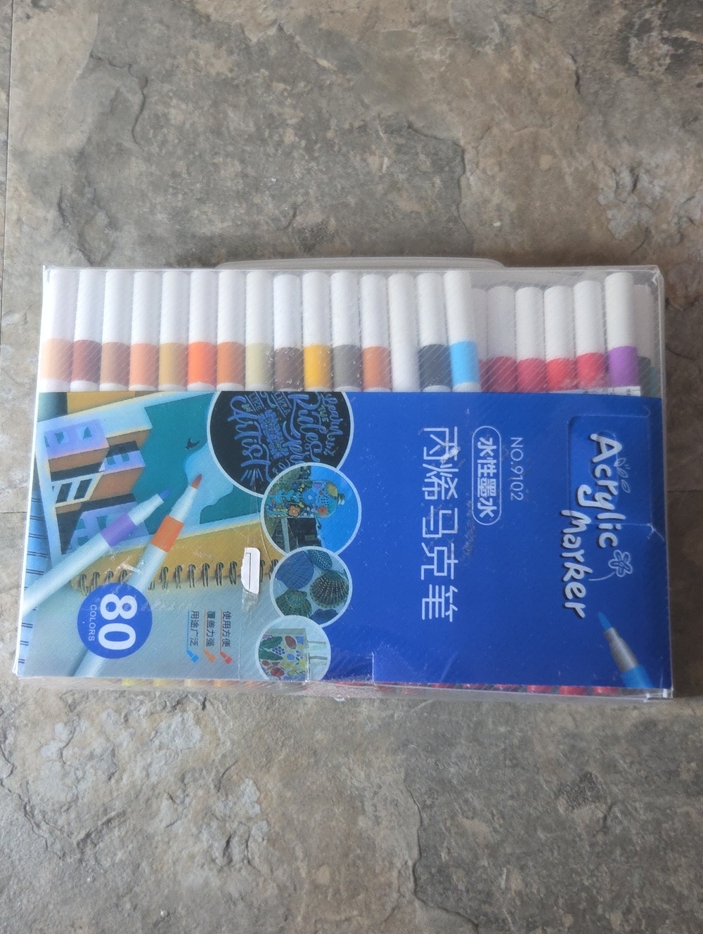 Acrylic Marker Set - 80 Color Assorted (White Caps)